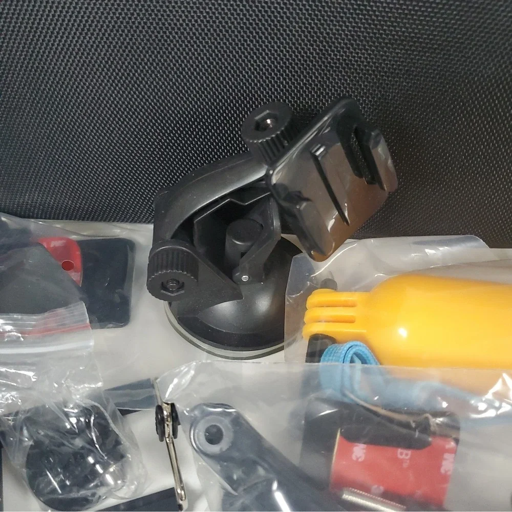 GoPro Hero4, Two Batteries, And Accessories Lot. Mounts, Body And Head Harness